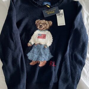 Polo Ralph Lauren Navy Sweater with Bear Design